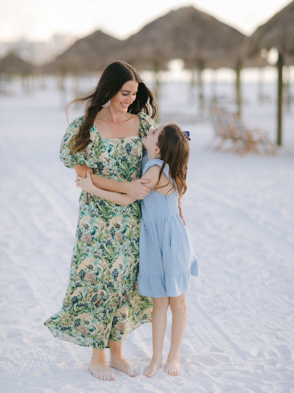 entro Floral Puff-Sleeve Maxi Dress in Cream, Green, Blue